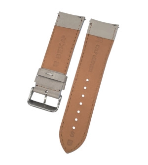 26 mm Bombeli Düz Krem Deri Saat Kordonu